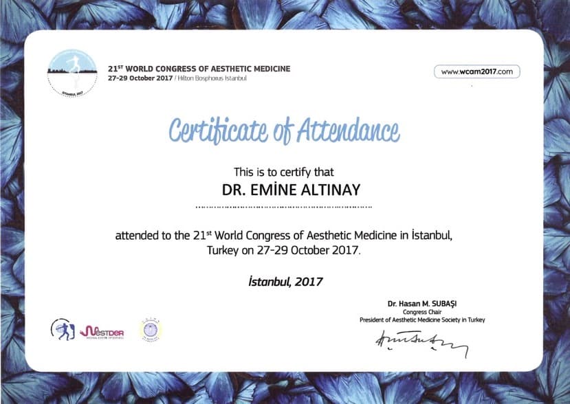 Dr. Emine Altınay Medikal Eğitim Sertifikası 10
