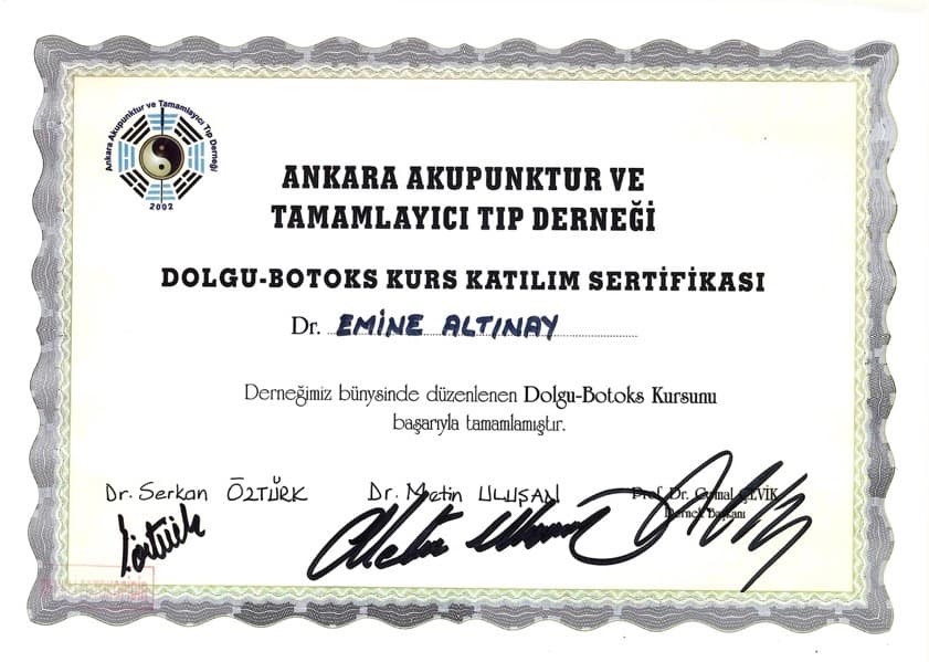 Dr. Emine Altınay Medikal Eğitim Sertifikası 12