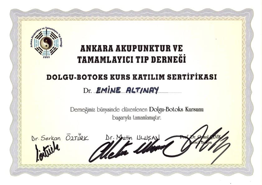 Dr. Emine Altınay Medikal Eğitim Sertifikası 8